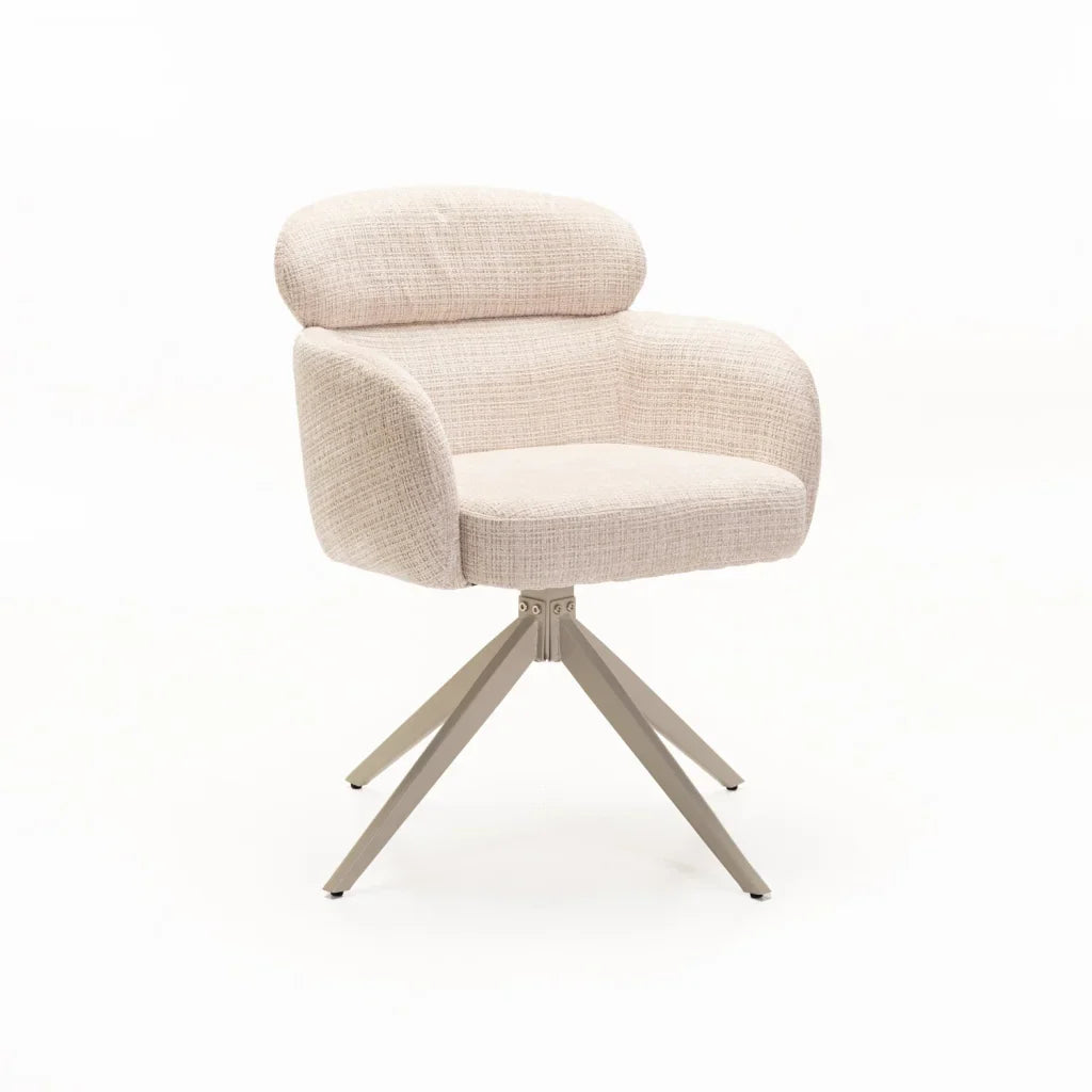 KAT FABRIC SWIVEL DINING CHAIR