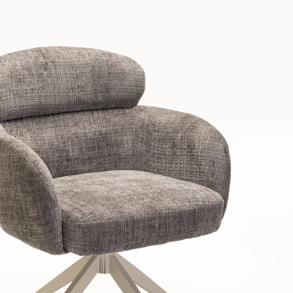 KAT FABRIC SWIVEL DINING CHAIR