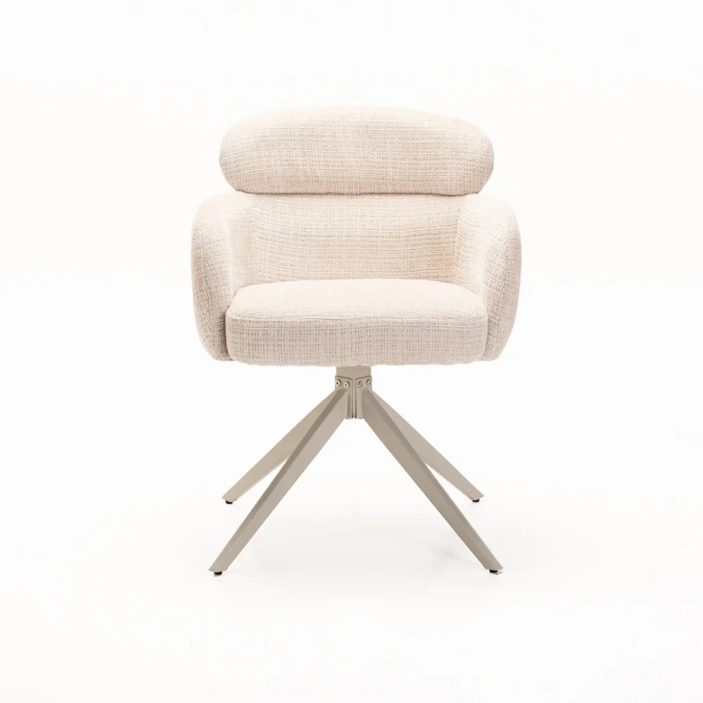 KAT FABRIC SWIVEL DINING CHAIR