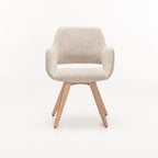 KIARA WOODEN DINING CHAIR - SPECKLED OATMEAL