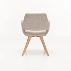 KIARA WOODEN DINING CHAIR - SPECKLED OATMEAL