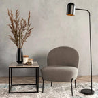 FLOOR LAMP BLACK METAL SPOT SHADE 148cm H