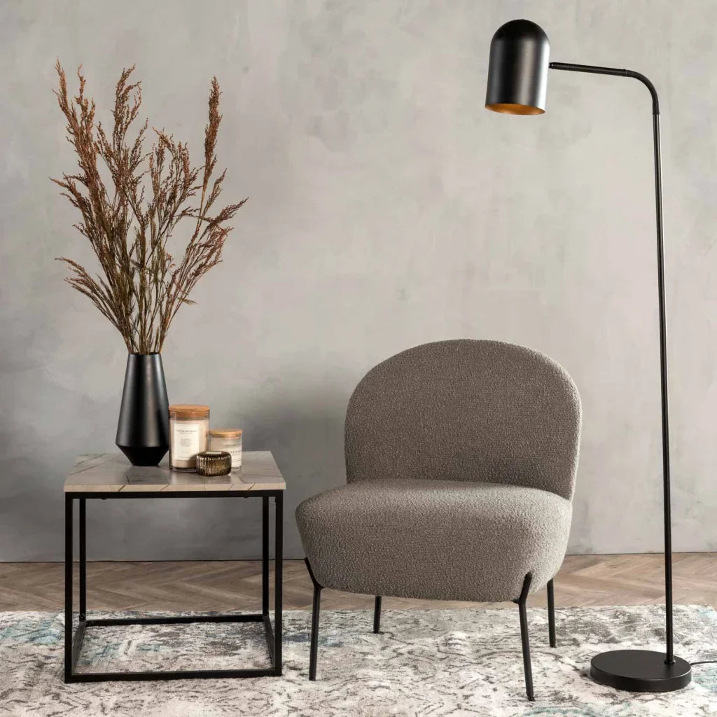 FLOOR LAMP BLACK METAL SPOT SHADE 148cm H
