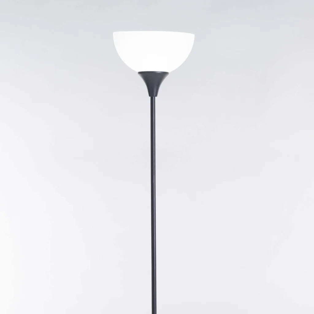 FLOOR LAMP BLACK METAL WHITE ACRYLIC SHADE 180cm H