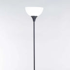 FLOOR LAMP BLACK METAL WHITE ACRYLIC SHADE 180cm H