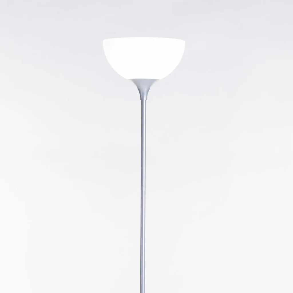 FLOOR LAMP GREY METAL WHITE ACRYLIC SHADE 180cm H