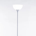 FLOOR LAMP GREY METAL WHITE ACRYLIC SHADE 180cm H