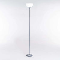 FLOOR LAMP GREY METAL WHITE ACRYLIC SHADE 180cm H