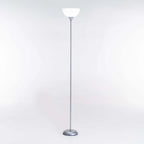 FLOOR LAMP GREY METAL WHITE ACRYLIC SHADE 180cm H