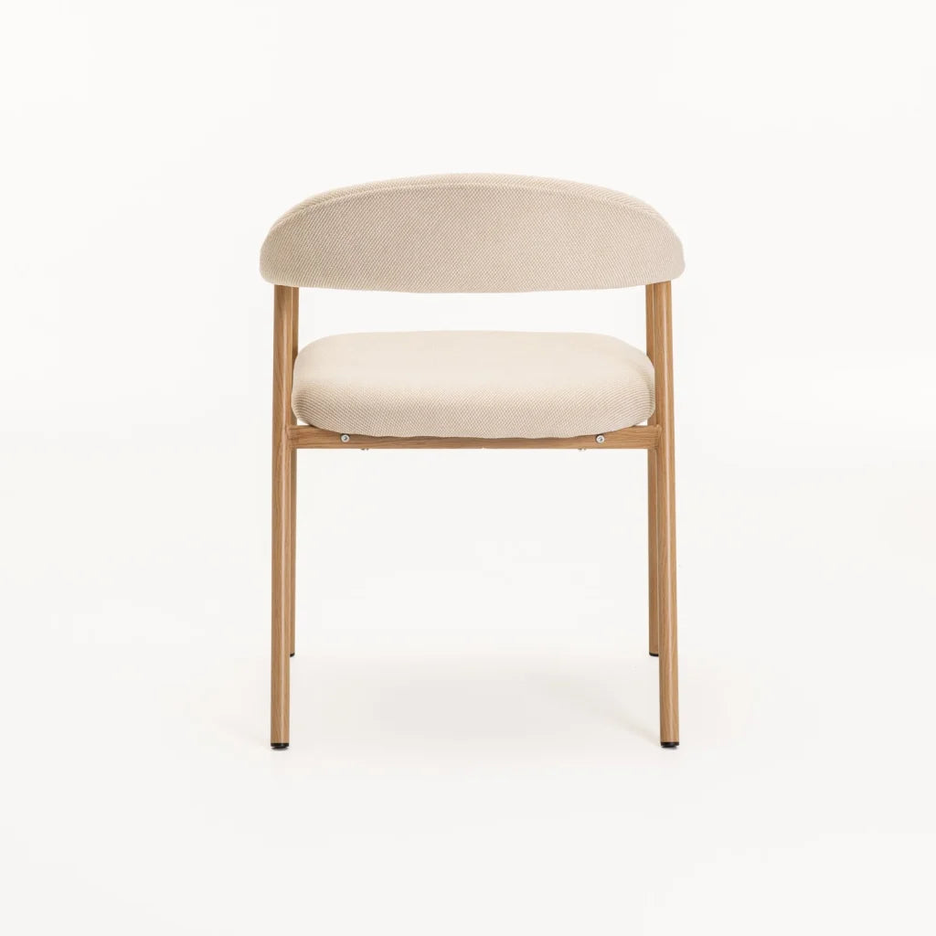 LEE FABRIC DINING CHAIR CREAM/NATURAL LEGS