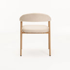 LEE FABRIC DINING CHAIR CREAM/NATURAL LEGS