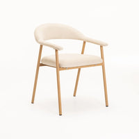 LEE FABRIC DINING CHAIR CREAM/NATURAL LEGS