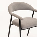 LEE FABRIC DINING CHAIR GREY/BLACK LEG