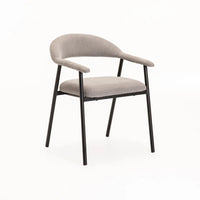LEE FABRIC DINING CHAIR GREY/BLACK LEG