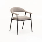 LEE FABRIC DINING CHAIR GREY/BLACK LEG
