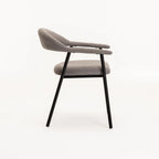 LEE FABRIC DINING CHAIR GREY/BLACK LEG