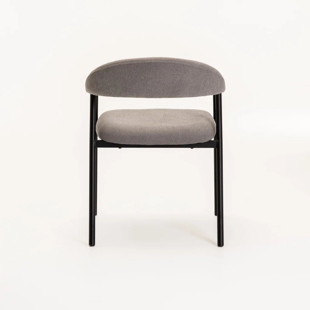 LEE FABRIC DINING CHAIR GREY/BLACK LEG