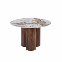 LIV 120CM ROUND STONE TOP DINING TABLE