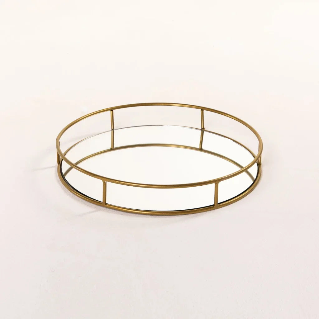 LUXE ROUND SET OF 2 MIRROR TRAYS