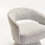 OLGA SPECKLED FABRIC SWIVEL CHAIR - LIGHT GREY