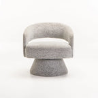 OLGA SPECKLED FABRIC SWIVEL CHAIR - LIGHT GREY