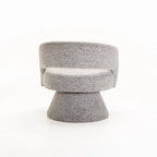 OLGA SPECKLED FABRIC SWIVEL CHAIR - LIGHT GREY