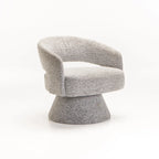 OLGA SPECKLED FABRIC SWIVEL CHAIR - LIGHT GREY