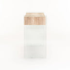 OPAL 110x40cm 12MM TEMPERED GLASS CONSOLE WITH DRAWERS