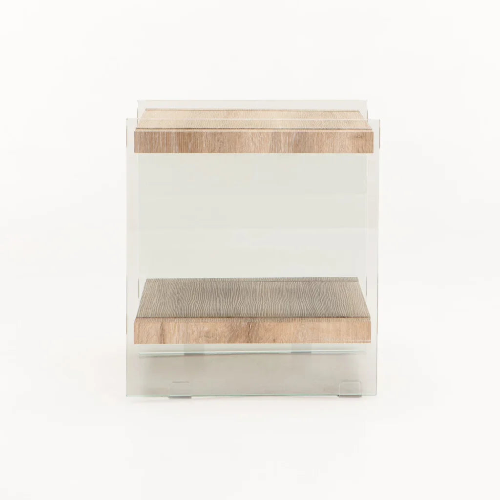 OPAL 45x45cm 8MM TEMPERED GLASS SIDE TABLE