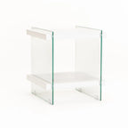 OPAL 45x45cm 8MM TEMPERED GLASS SIDE TABLE