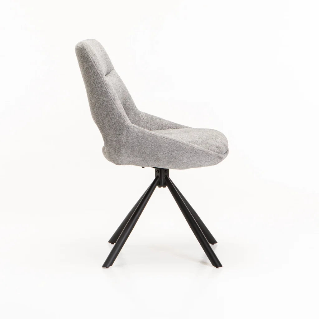 PRATO FABRIC SWIVEL DINING CHAIR