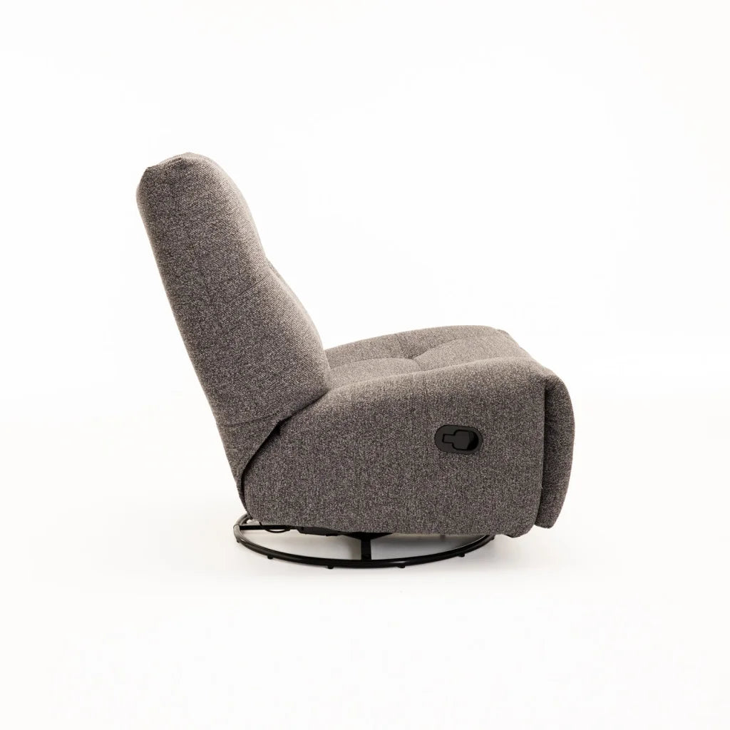 RENZO FABRIC ARMLESS SWIVEL RECLINER