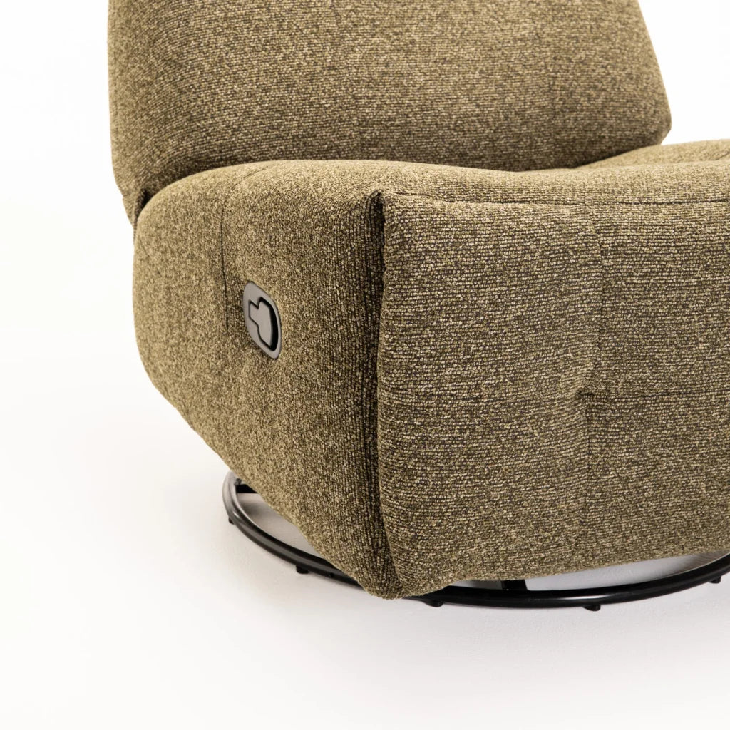 RENZO FABRIC ARMLESS SWIVEL RECLINER