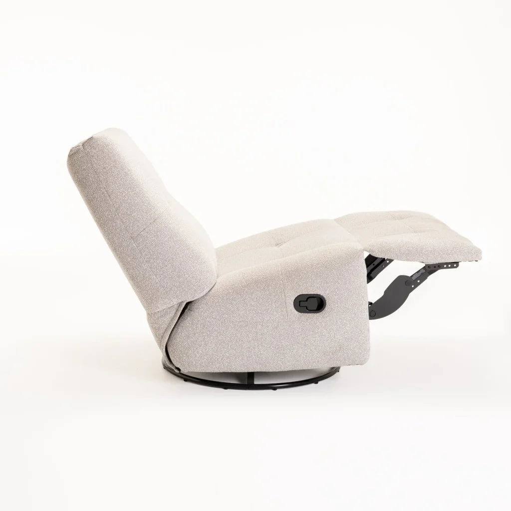 RENZO FABRIC ARMLESS SWIVEL RECLINER