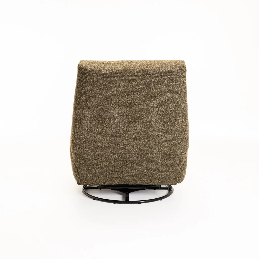 RENZO FABRIC ARMLESS SWIVEL RECLINER