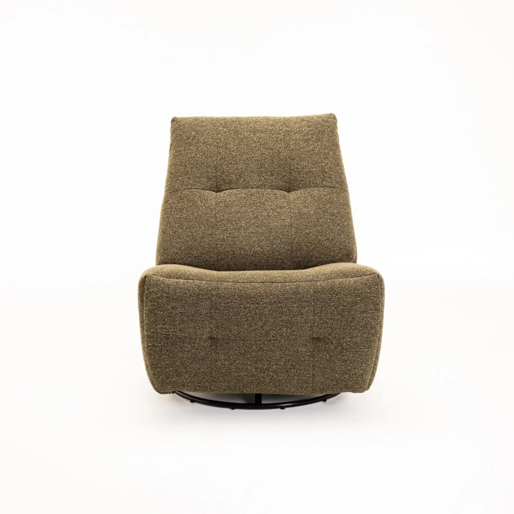 RENZO FABRIC ARMLESS SWIVEL RECLINER