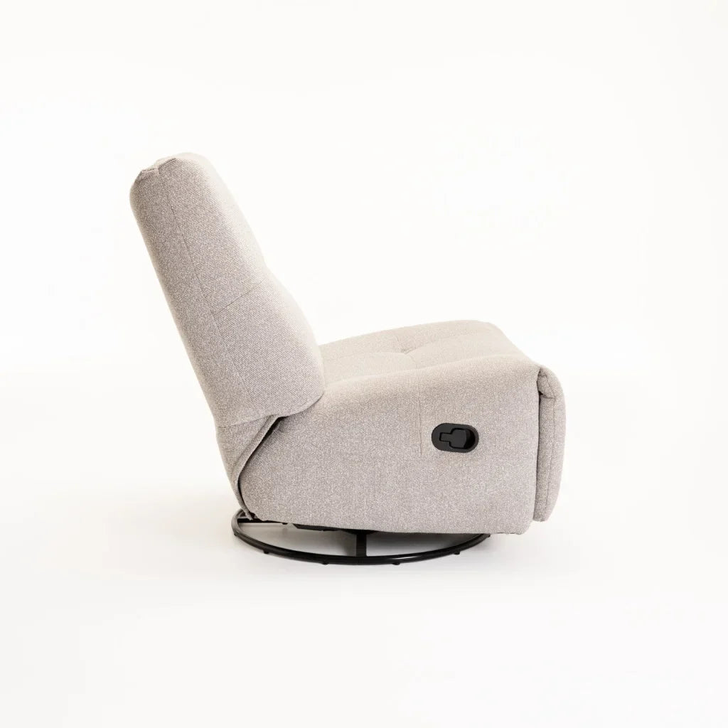 RENZO FABRIC ARMLESS SWIVEL RECLINER
