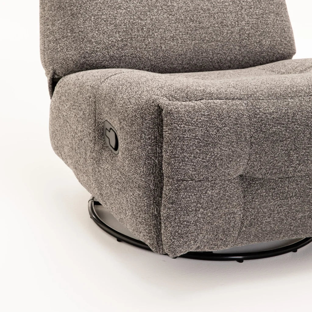 RENZO FABRIC ARMLESS SWIVEL RECLINER