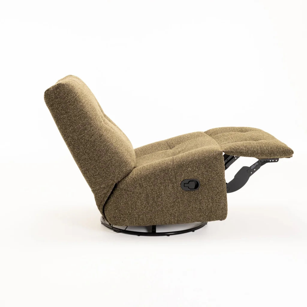 RENZO FABRIC ARMLESS SWIVEL RECLINER