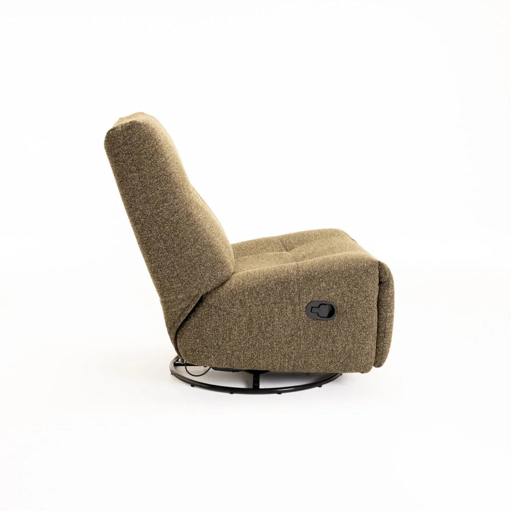RENZO FABRIC ARMLESS SWIVEL RECLINER