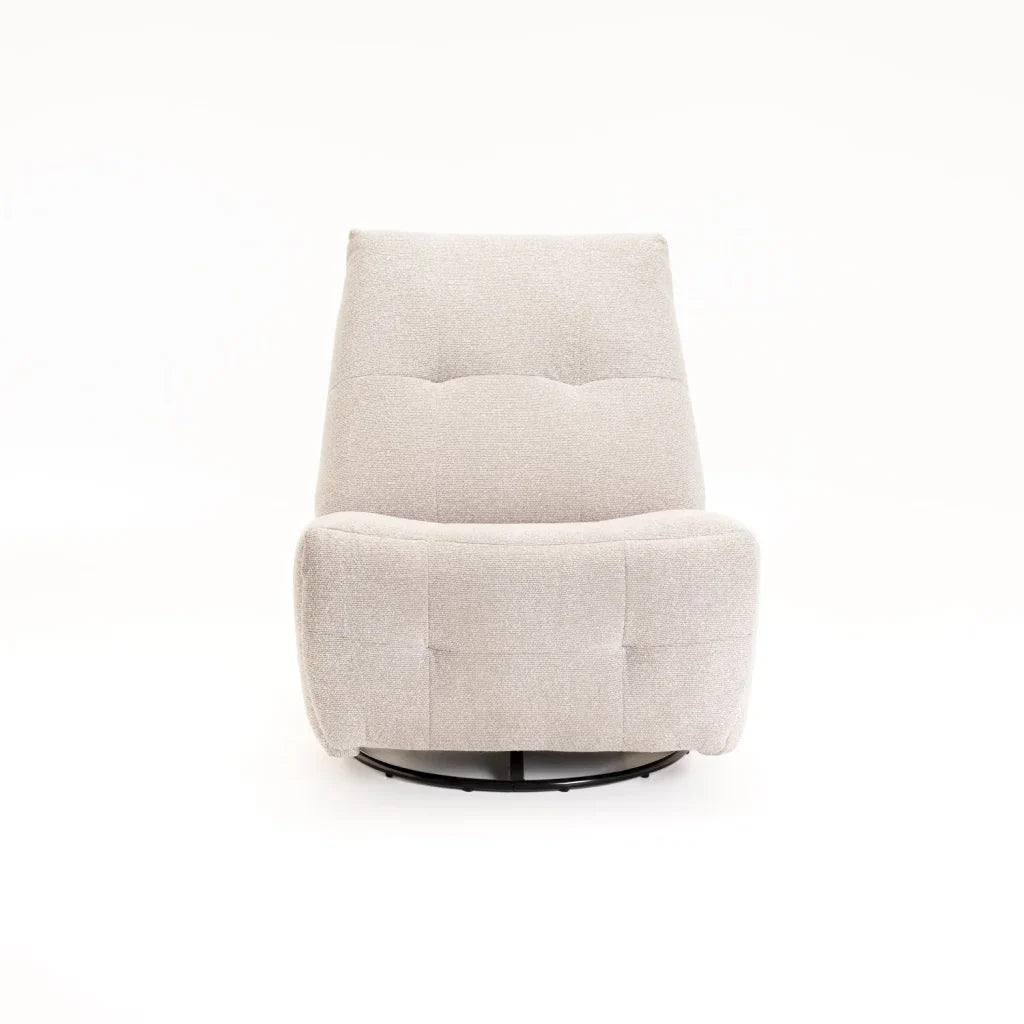 RENZO FABRIC ARMLESS SWIVEL RECLINER