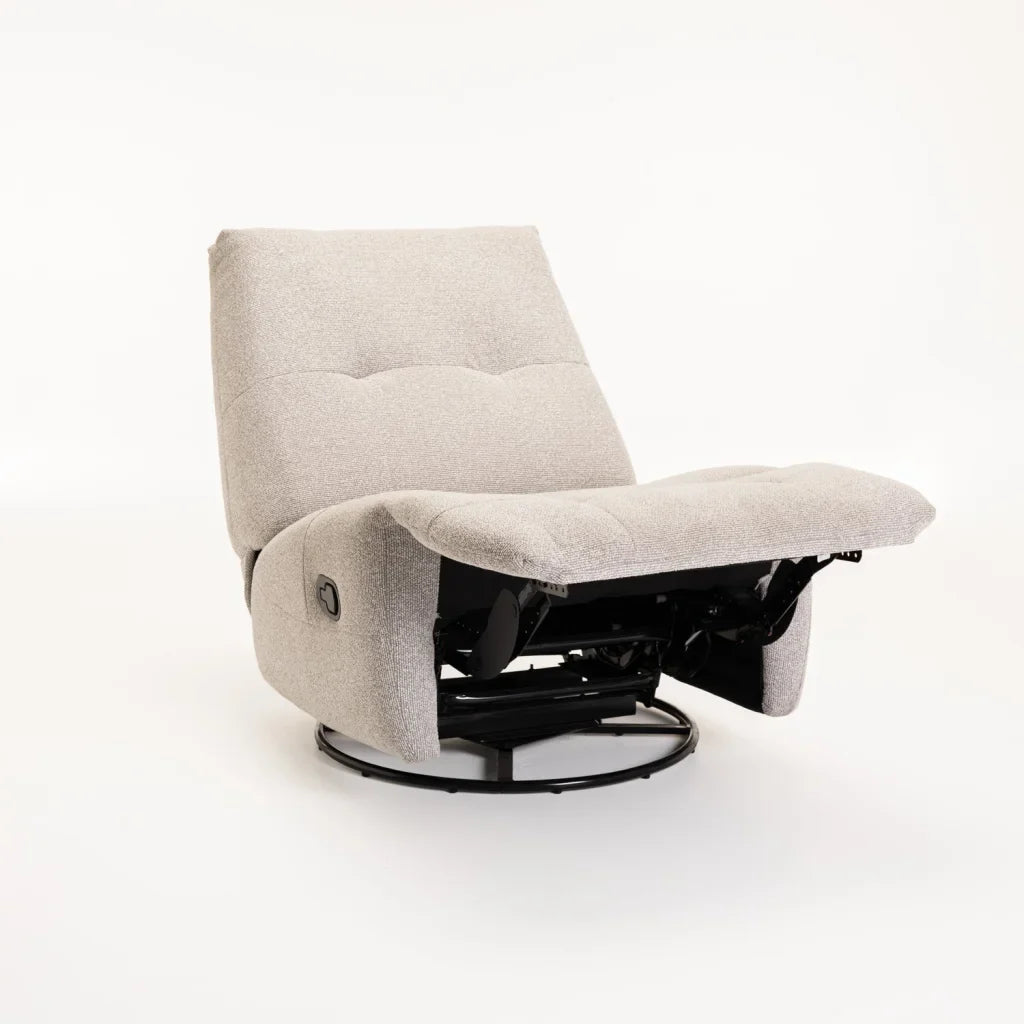 RENZO FABRIC ARMLESS SWIVEL RECLINER