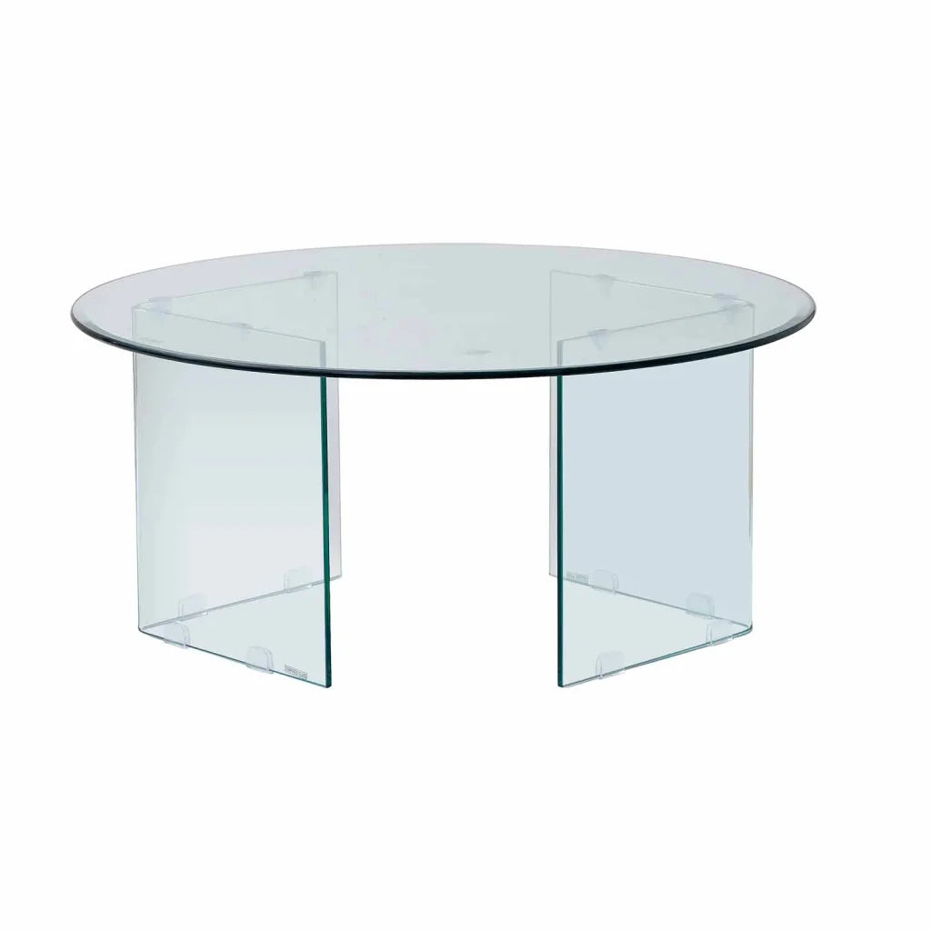 RUBY 90cm ROUND 10MM TEMPERED GLASS COFFEE TABLE