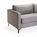 SANTINO FABRIC 3 SEATER COUCH - BLACK LEG