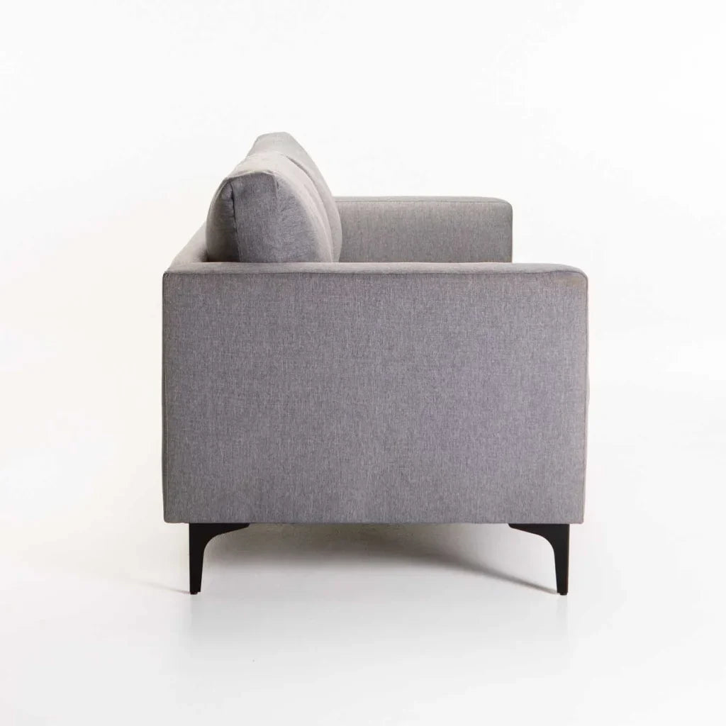 SANTINO FABRIC 3 SEATER COUCH - BLACK LEG