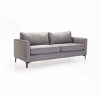 SANTINO FABRIC 3 SEATER COUCH - BLACK LEG