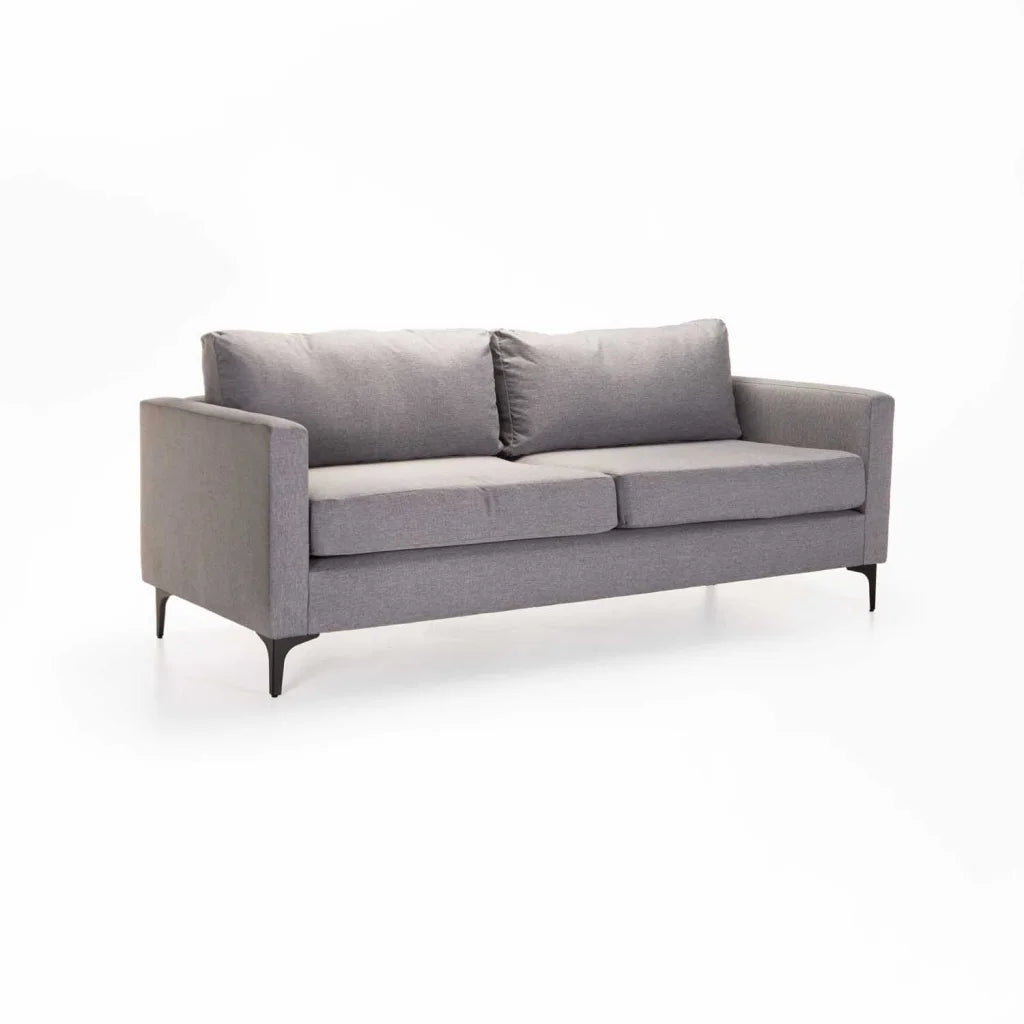 SANTINO FABRIC 3 SEATER COUCH - BLACK LEG