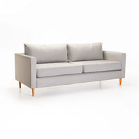 SANTINO FABRIC 3 SEATER COUCH - PLATINUM/NATURAL LEG