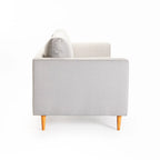 SANTINO FABRIC 3 SEATER COUCH - PLATINUM/NATURAL LEG