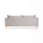 SANTINO FABRIC 3 SEATER COUCH - PLATINUM/NATURAL LEG